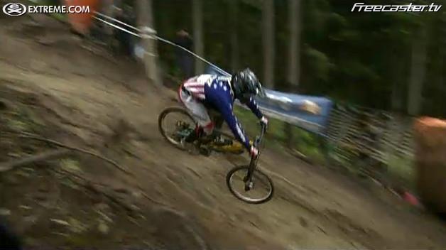 Gwin charging through the roots Gwin charging through the roots